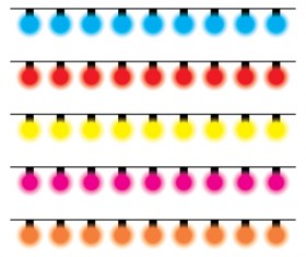 Shininy colored light bulb elements vector 06