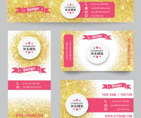 Shininy golden cards set vector 02