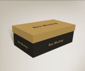 Shoes product packaging box vector design 01