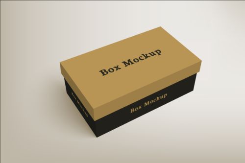 Shoes product packaging box vector design 03