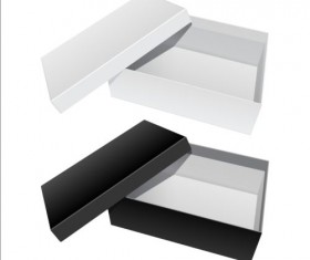 Shoes product packaging box vector design 05