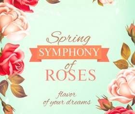 Spring rose background vector