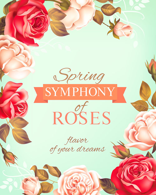 Spring rose background vector