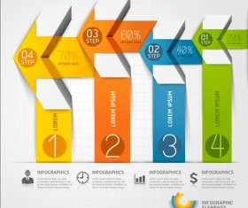 Staircase with arrow infographic vector 01