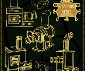 Steampunk optics vector