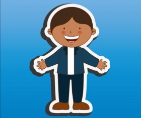 Student sticker material vector 01