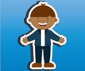 Student sticker material vector 02