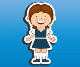 Student sticker material vector 03
