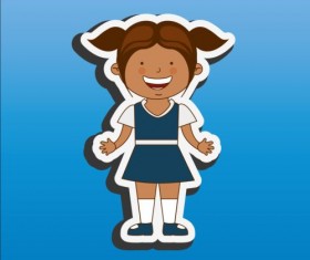 Student sticker material vector 05