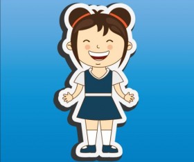 Student sticker material vector 06