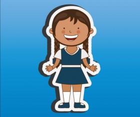 Student sticker material vector 07