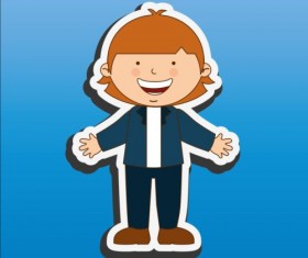 Student sticker material vector 08