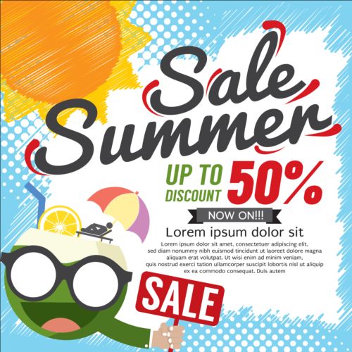 Summer big sale poster creative vector 03