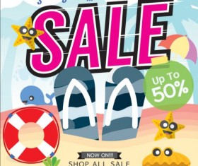 Summer big sale poster creative vector 04