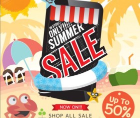 Summer big sale poster creative vector 06