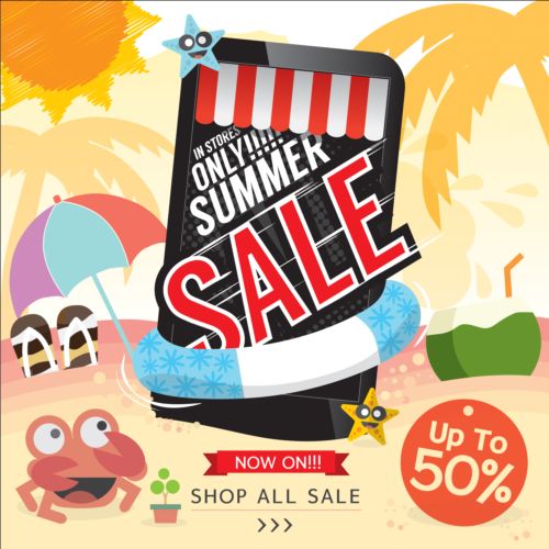 Summer big sale poster creative vector 06