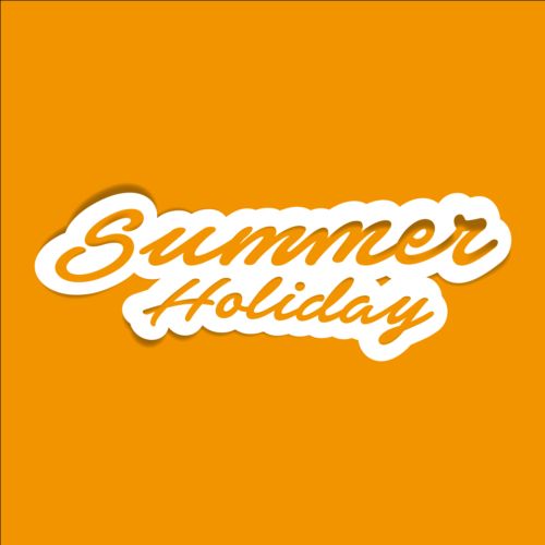 Summer holiday text logos design vector 01