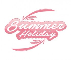 Summer holiday text logos design vector 04