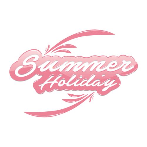 Summer holiday text logos design vector 04