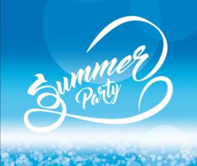 Summer party text logos design vector 01