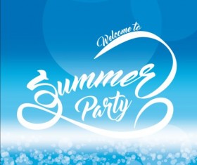 Summer party text logos design vector 02