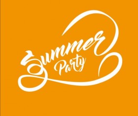 Summer party text logos design vector 03