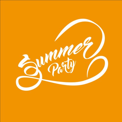 Summer party text logos design vector 03