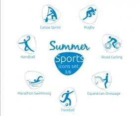 Summer sports icons creative design 03