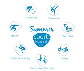 Summer sports icons creative design 04