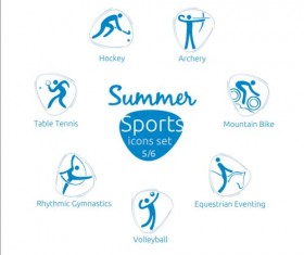 Summer sports icons creative design 05