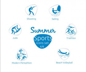 Summer sports icons creative design 06
