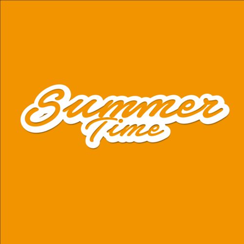 Summer time text logos design vector 01