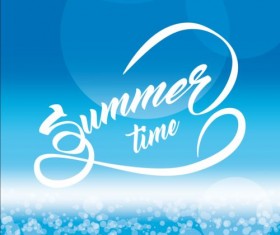 Summer time text logos design vector 02