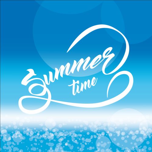 Summer time text logos design vector 02