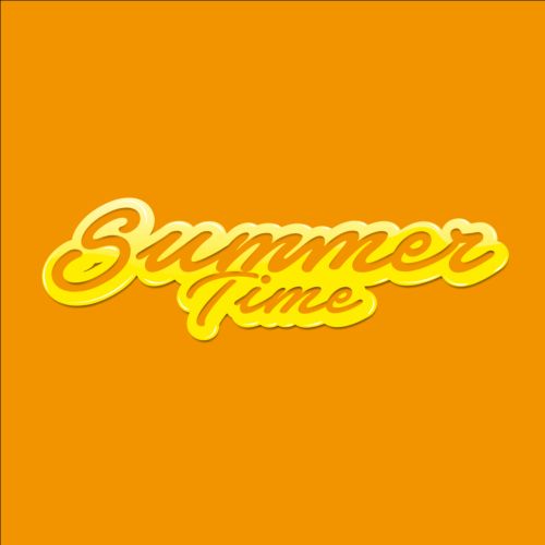 Summer time text logos design vector 03