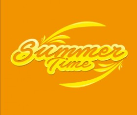 Summer time text logos design vector 04