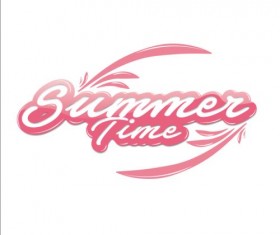 Summer time text logos design vector 05