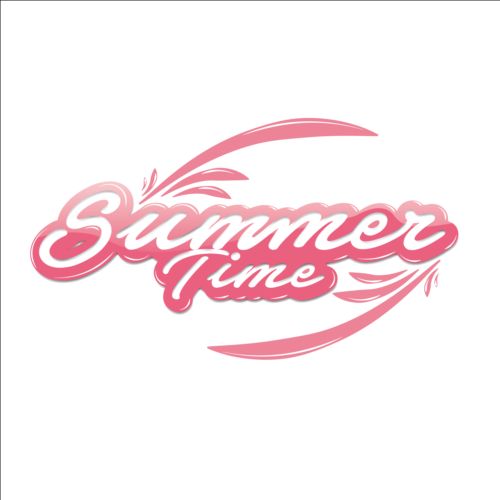 Summer time text logos design vector 05