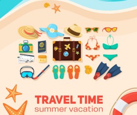 Summer travel vacation vector background 04