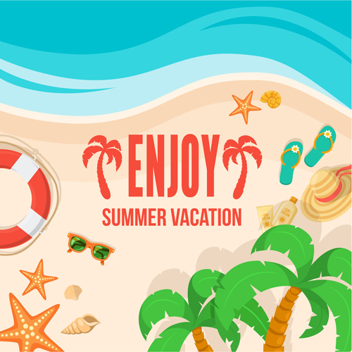 Summer travel vacation vector background 05