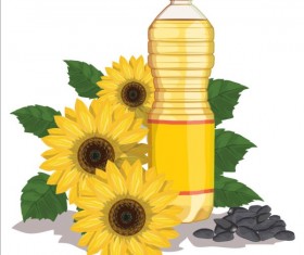 Sunflower seed oil vector material 01