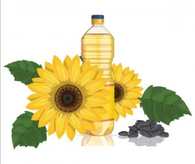 Sunflower seed oil vector material 03