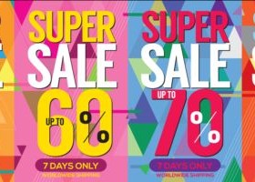Supe sale banner vector material