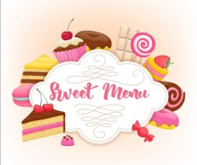 Sweet menu cover design vector