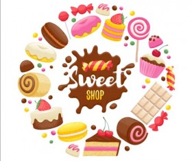 Sweet shop background art vector 03