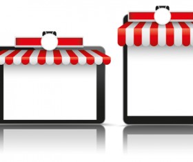 Tablets and awning emblem vector