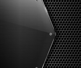 Textured black metal background vector