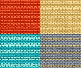 Textures knitted pattern set vector 01