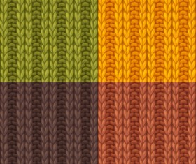 Textures knitted pattern set vector 02