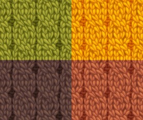 Textures knitted pattern set vector 03